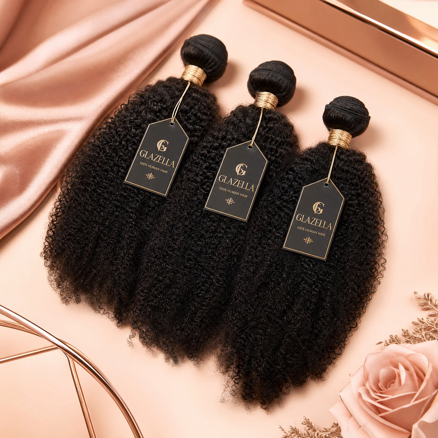 Glazella Brazilian Afro Kinky Hair Bundle Deal - 3 Bundles