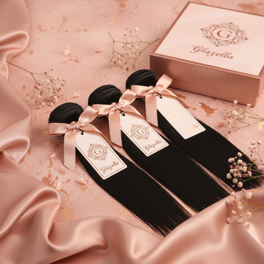 Glazella Malaysian Straight Flat Lay - Rose Gold