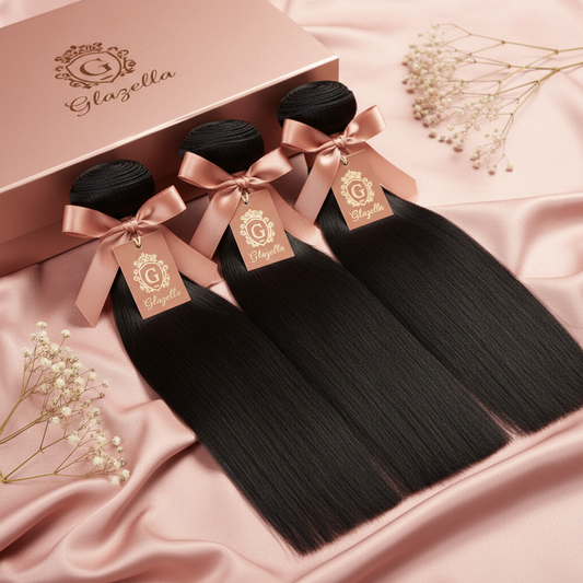 Glazella Vietnamese Straight Flat Lay - Rose Gold