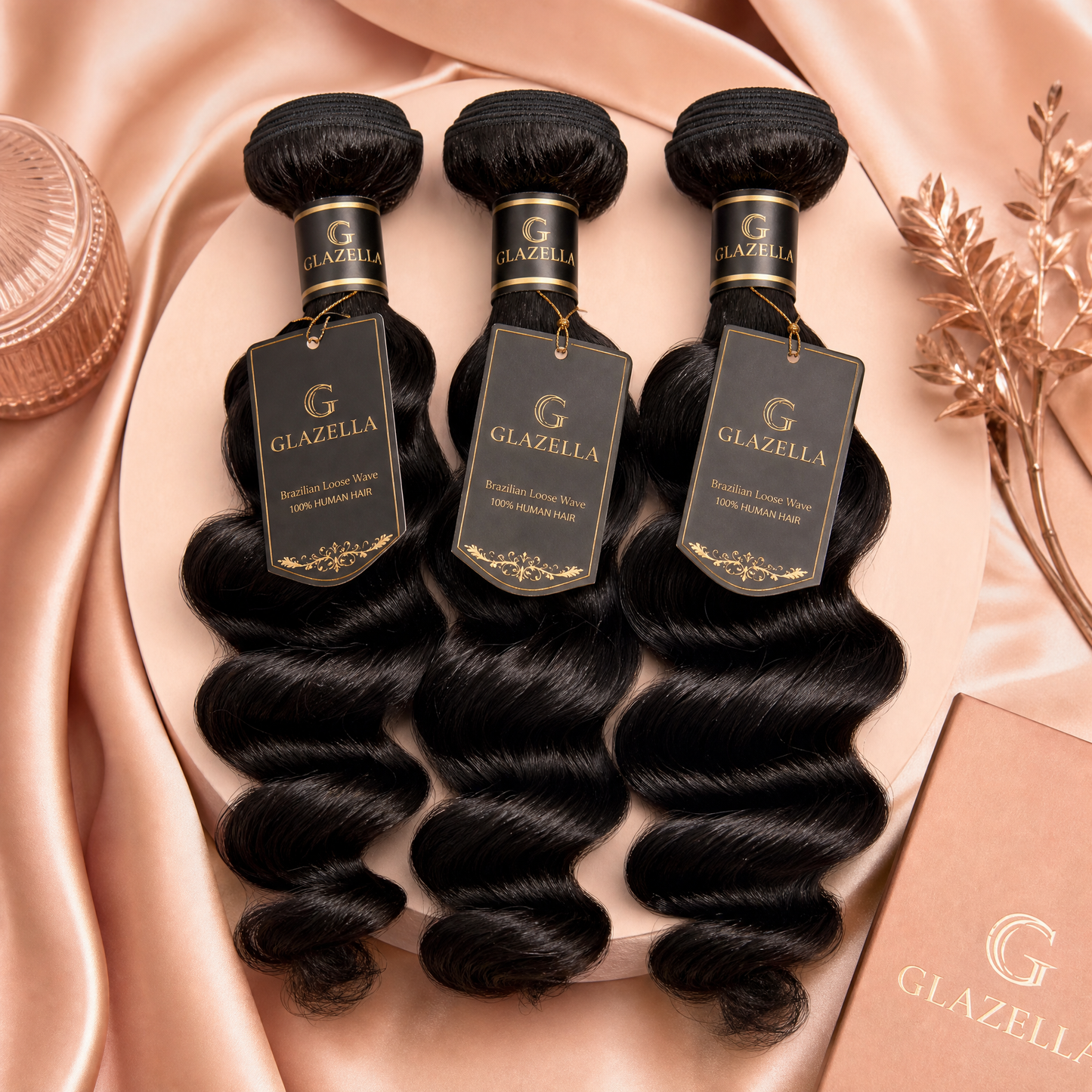 Glazella Brazilian Loose Wave Hair Bundle Deal - 3 Bundles